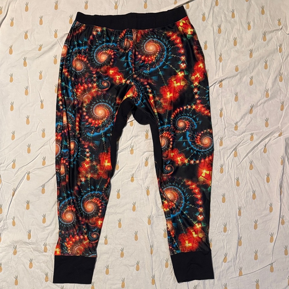 J. Valentine Colorful Spiral Psychedelic M/L Joggers /Festival Pants